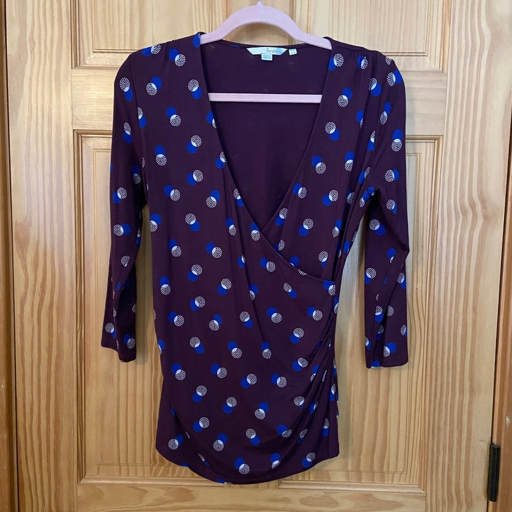 Lovely Boden top in eggplant purple size UK 12R / US 8R